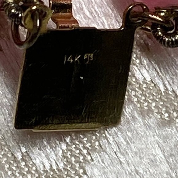 Natural Rose Quartz Bead Necklace 18.5” | 14K Gold Clasp | Vintage 97g - Picture 7 of 15